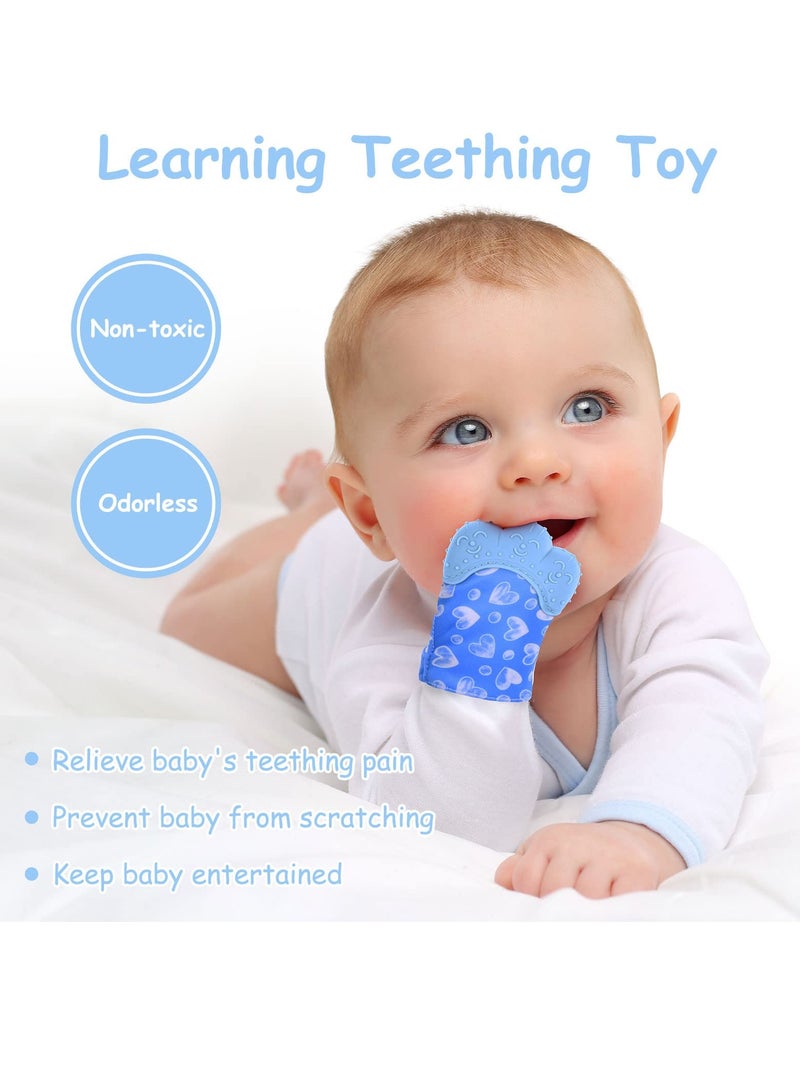 Bebiland 2 Pack Teething Mittens for Baby,  Teething Glove, Infant Soothing Pain Relief Mitt Baby Teether Mits for Baby(Blue)  - Image 5