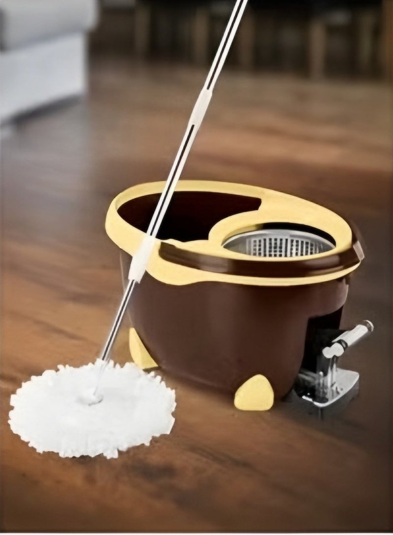 الهلال والنجمة الفضية  جردل تنظيف بعصارة دوارة معدن وشرشوبة  فاستر بنى *بيج 6221999651491B - Image 1