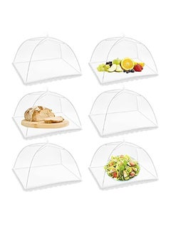 (6 Pack) Pop-up Picnic Mesh Food Covers Tent Umbrella For Outdoors, Screen Tents,Parties Picnics,BBQ,Reusable And Collapsible Food Tents,camping Food Net Cover Keep Out Flies 17X17inch