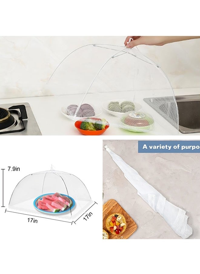 Beauenty - (6 Pack) Pop-up Picnic Mesh Food Covers Tent Umbrella For Outdoors, Screen Tents,Parties Picnics,BBQ,Reusable And Collapsible Food Tents,camping Food Net Cover Keep Out Flies 17X17inch - Image 1