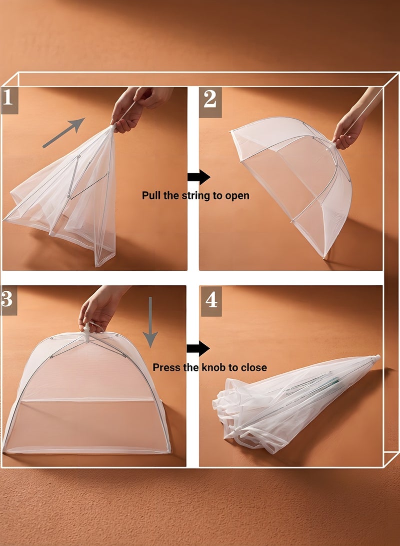 Beauenty (6 Pack) Pop-up Picnic Mesh Food Covers Tent Umbrella For Outdoors, Screen Tents,Parties Picnics,BBQ,Reusable And Collapsible Food Tents,camping Food Net Cover Keep Out Flies 17X17inch - Image 3