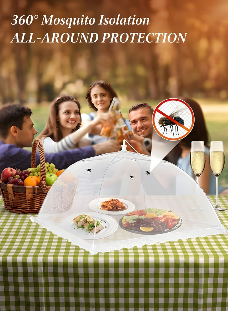 Beauenty (6 Pack) Pop-up Picnic Mesh Food Covers Tent Umbrella For Outdoors, Screen Tents,Parties Picnics,BBQ,Reusable And Collapsible Food Tents,camping Food Net Cover Keep Out Flies 17X17inch - Image 5