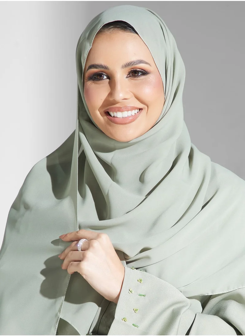 hayas closet Embellished Button Detail Abaya