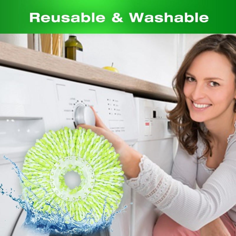 VACUSHOP 3 قطع رؤوس ممسحة بديلة متوافقة مع ممسحة ليبمان الشاملة الدوارة، رأس ممسحة دوارة من الألياف الدقيقة، سهلة الاستبدال، قابلة للغسيل في الغسالة - Image 5
