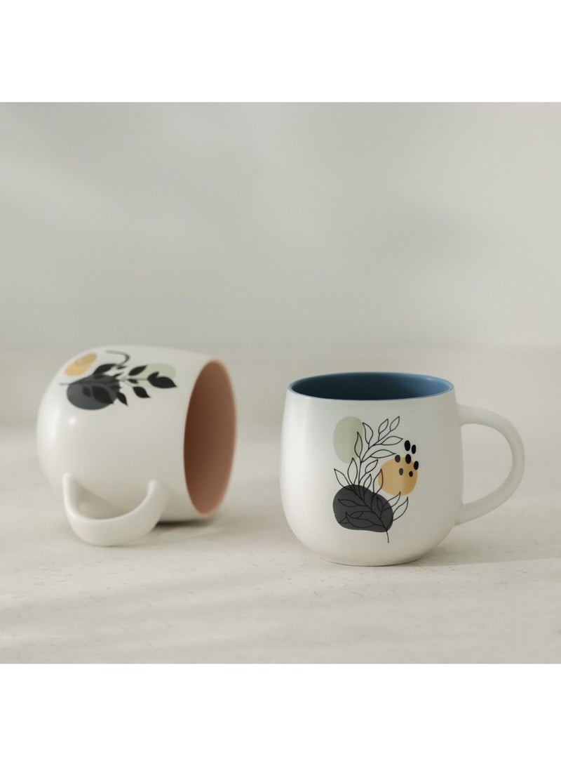 دانوب هوم طقم أكواب دانوب الأساسي من البورسلين الجديد قطعتين وردي وأزرق ٦٤٥ مل - Image 2