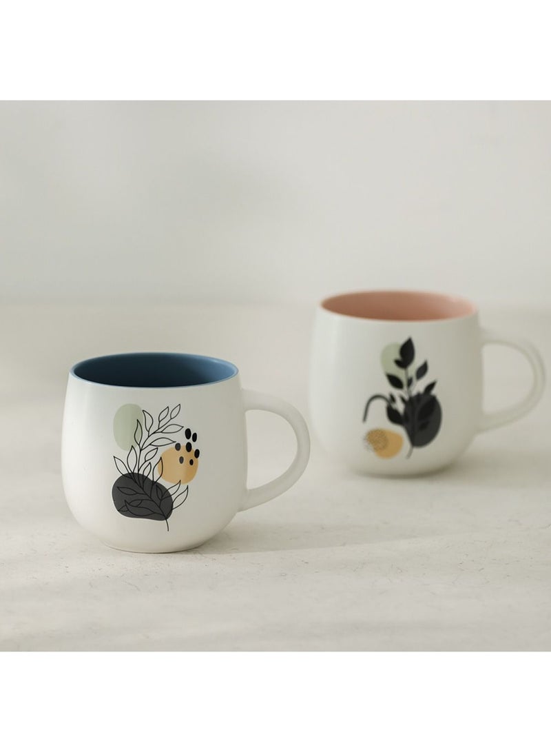 دانوب هوم طقم أكواب دانوب الأساسي من البورسلين الجديد قطعتين وردي وأزرق ٦٤٥ مل - Image 1