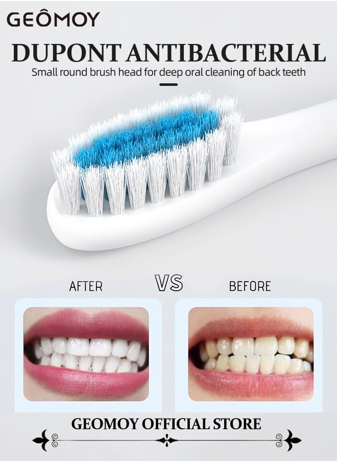 Sonic Electric Toothbrushes USB Rechargeable Ultrasonic Tooth Brush with 4 Brush Heads 6 Cleaning Modes and Smart Timer IPX7 Waterproof Cleaning Toothbrushes for Adults and Kids