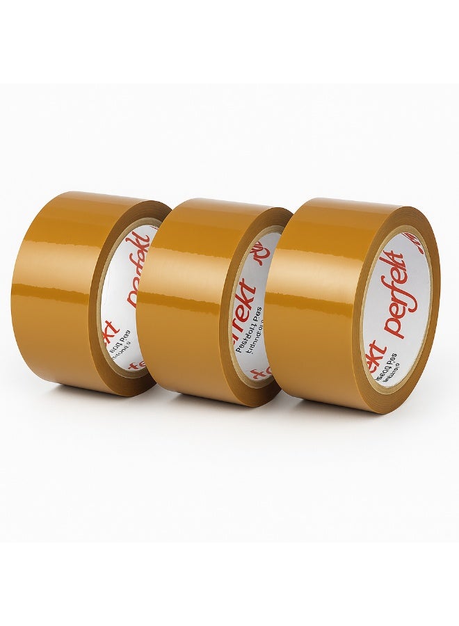 بيرفيكت بيرفكت شريط تغليف بني بعرض 2 إنش × 100 ياردة – عبوة من 3 قطع - Image 1