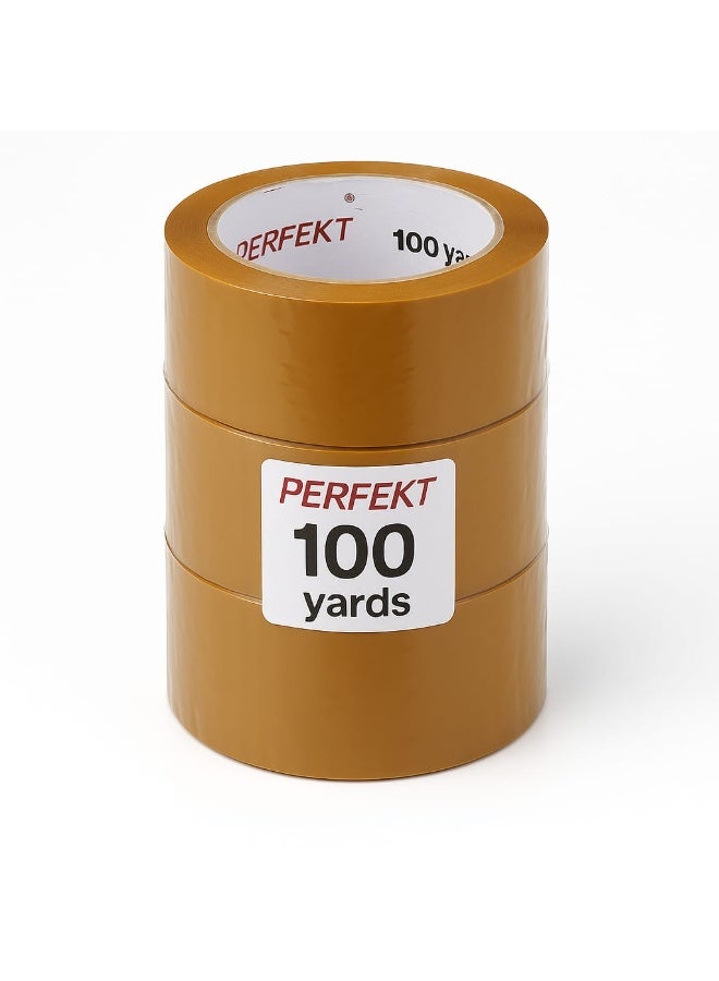 بيرفيكت بيرفكت شريط تغليف بني بعرض 2 إنش × 100 ياردة – عبوة من 3 قطع - Image 3