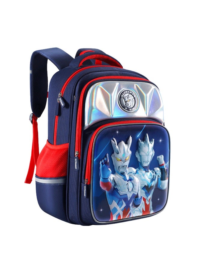 Ultraman Backpack For Primary School Boys, Grade 1-4, Wear-resistant, Large Capacity, Spine Protection, Lightweight, Hidden Red - Image 4