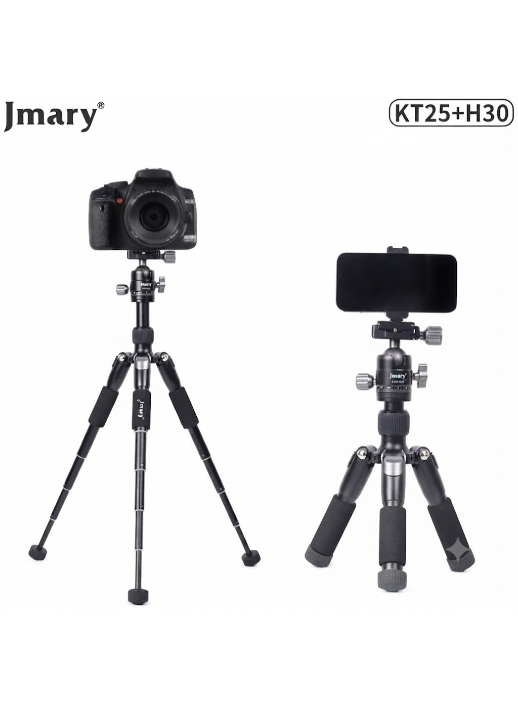 جيماري Jmary kt25+h30 Professional Extendable Aluminum Tripod Stand