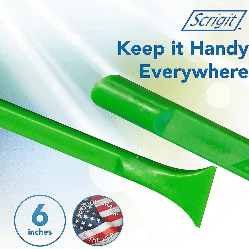 Scrigit Scraper Wide Blade No-Scratch Plastic Scraper Tool, 3 Pack - The Handy Multi-Use Scraping Tool for Removing Food, Labels, Stickers, Paint, Grease -Easy to Hold, Reaches Tight Spaces & Crevices - Image 4