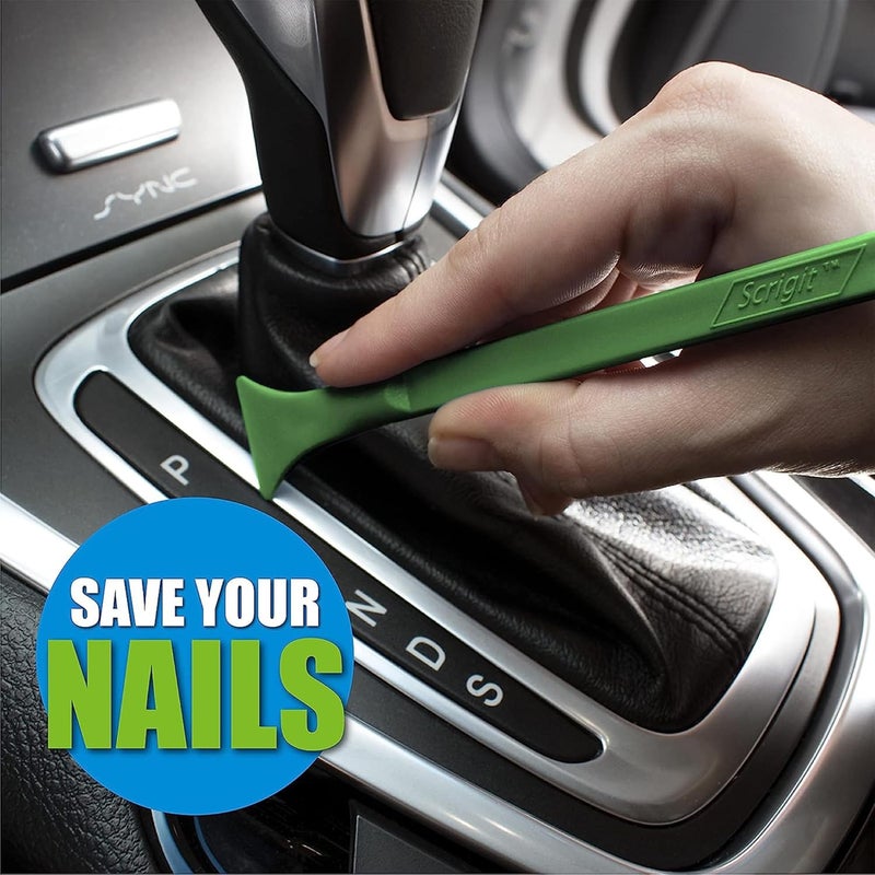Scrigit Scraper Wide Blade No-Scratch Plastic Scraper Tool, 3 Pack - The Handy Multi-Use Scraping Tool for Removing Food, Labels, Stickers, Paint, Grease -Easy to Hold, Reaches Tight Spaces & Crevices - Image 5