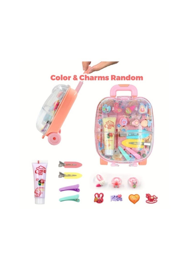 صندوق مجوهرات على شكل دبوس شعر للأميرات الصغيرات صندوق لعبة على شكل عربة صندوق لعبة على شكل منزل صندوق كن - Image 2