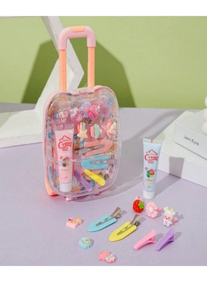 صندوق مجوهرات على شكل دبوس شعر للأميرات الصغيرات صندوق لعبة على شكل عربة صندوق لعبة على شكل منزل صندوق كن - Image 4