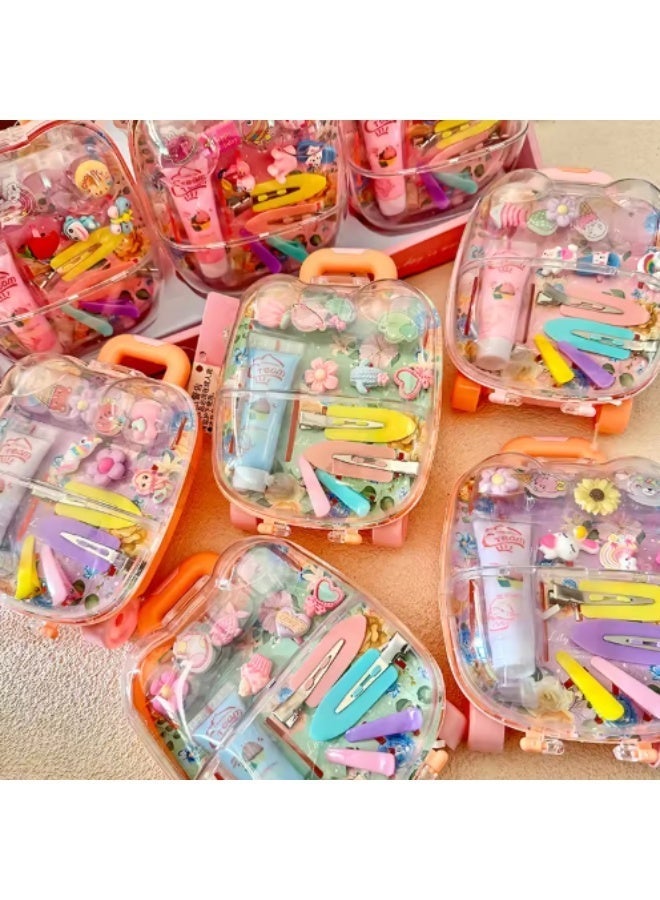 صندوق مجوهرات على شكل دبوس شعر للأميرات الصغيرات صندوق لعبة على شكل عربة صندوق لعبة على شكل منزل صندوق كن - Image 3