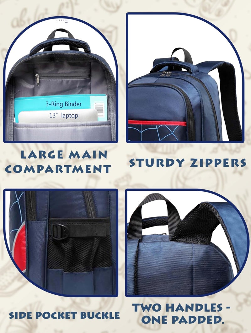 BLUEFAIRY Kids Backpack for Boys Kindergarten Elementary Primary School Bookbags Back to School Bags with Large Campartments Mochilas para Escolares NiÃ±os 17" Dark Blue - Image 3