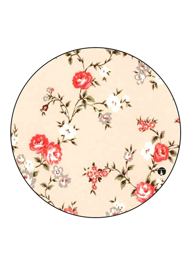 RKN Flowers Printed Mouse Pad Round  Multicolour