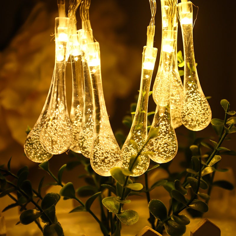 LED-solar water drop light string bubble shaped lights outdoor hanging lights courtyard terrace decorative lights - Image 1