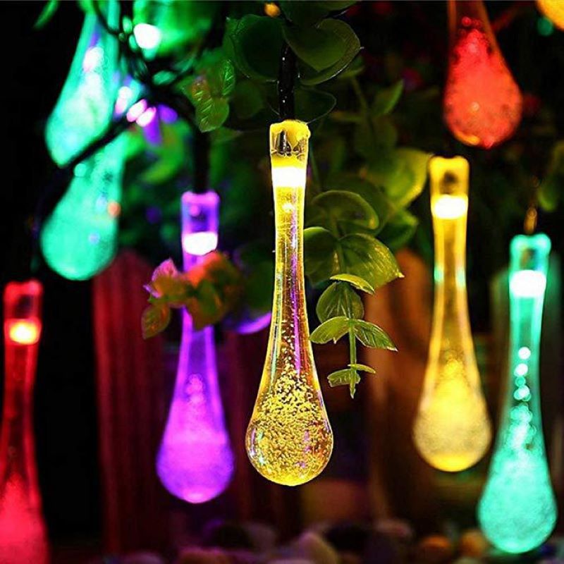 LED-solar water drop light string bubble shaped lights outdoor hanging lights courtyard terrace decorative lights - Image 4