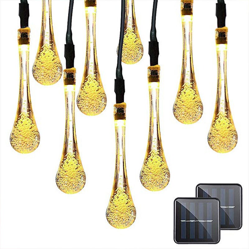LED-solar water drop light string bubble shaped lights outdoor hanging lights courtyard terrace decorative lights - Image 5