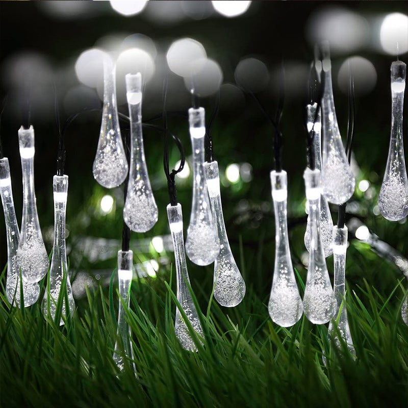LED-solar water drop light string bubble shaped lights outdoor hanging lights courtyard terrace decorative lights - Image 3