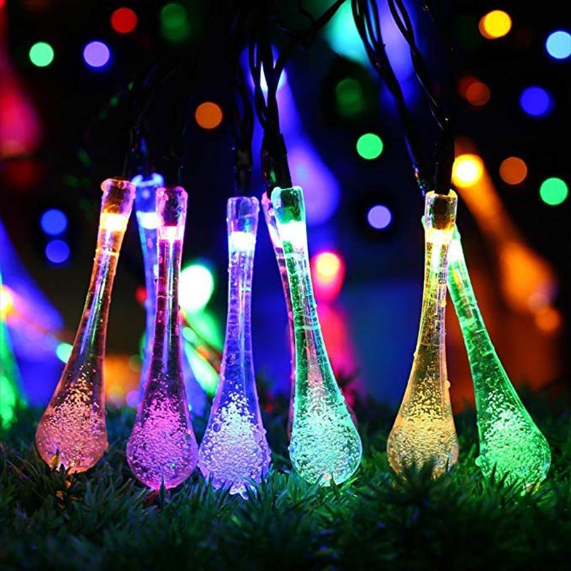 LED-solar water drop light string bubble shaped lights outdoor hanging lights courtyard terrace decorative lights - Image 2