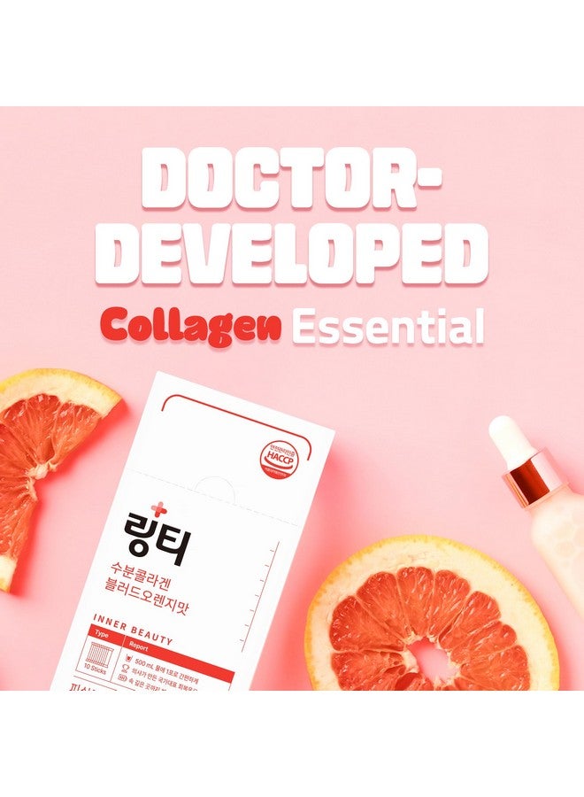 LINGTEA Doctor Developed Hydration Aqua Collagen Drink Mix -Blood Orange Flavor | 1,000mg Ultra-Micro Collagen | Maximum Absorption | Rapid Hydration | Vitamin C | Anti-Aging | Skin Health | 10 Count - Image 2