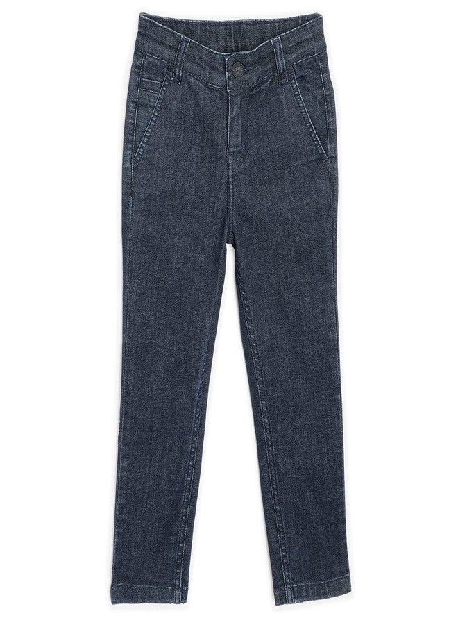 شيري كرامبل بنطلون جينز عادي للبنات الصغيرات بنقشة الكرز (Ctws-Dtrs-6180Nblu_Navy Blue_12-18 Months) - Image 1