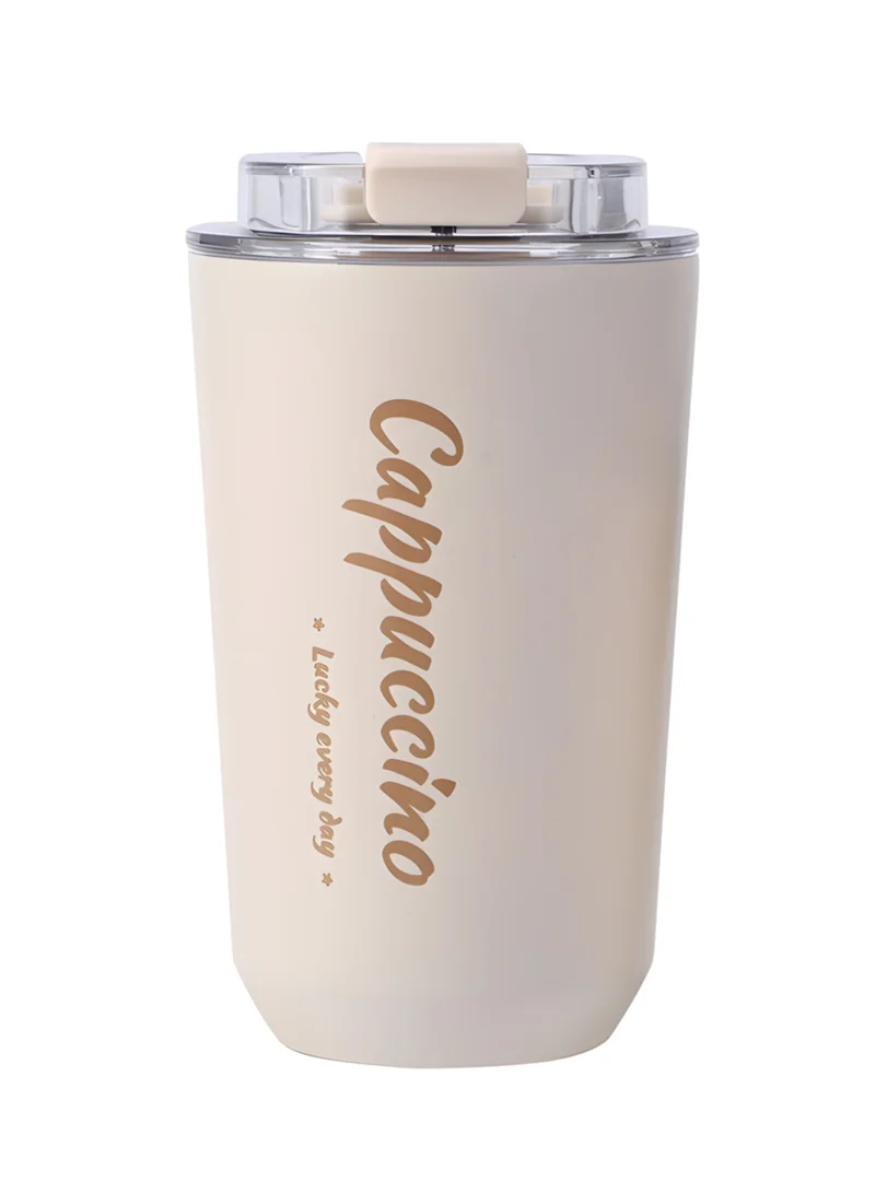 flâneur Travel-Friendly 380ml Insulated Coffee Cup with Transparent Lid - Perfect for Students and Travelers, BPA-Free, Thermal Tumbler for School and Office, Lightweight and Portable Design