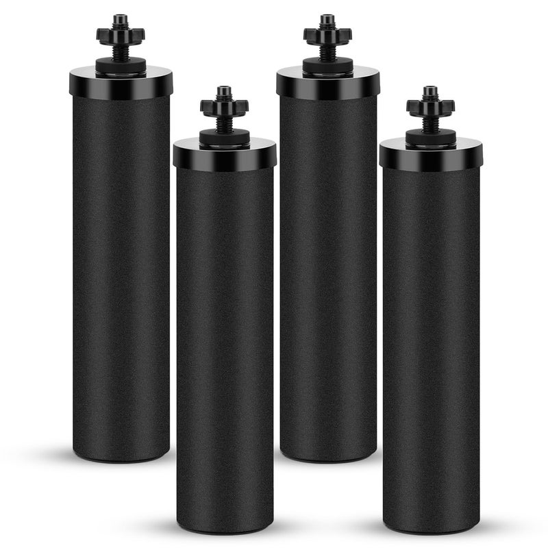 Kainasch Water Filter Replacement for Berkey NSFANSI 42 Certified Water Filter System Black Activated Carbon Filters Elements Compatible with Berkey BB92 Gravity Filtration System Pack of 4