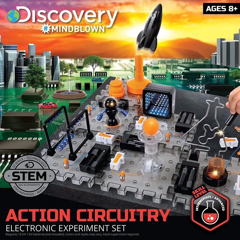 Discovery #MINDBLOWN Action Circuitry Electronic Experiment STEM Set, Build-it-Yourself Engineering Toy Kit, Explore the Science of Lights, Sounds & Motion, 6 Experiments, Great Gift for Kids Ages 8 + - Image 2