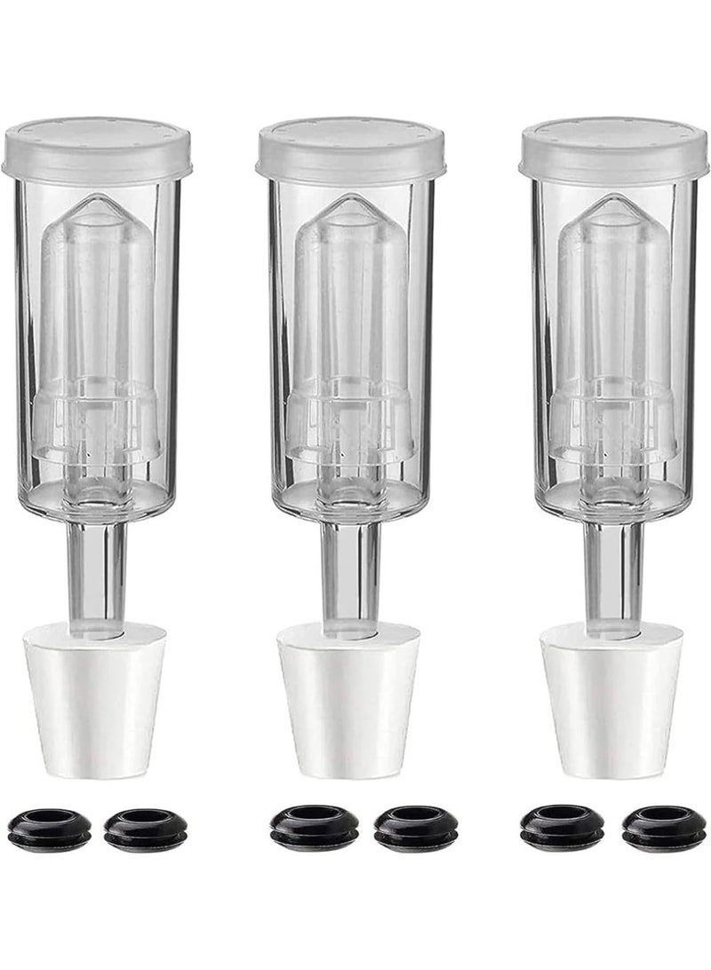 3-Piece Airlock with #6 Stopper and Grommet 3 Pack, Fermentation Airlock Kombucha Kit,Carboy Airlock Transparency Upgraded - Image 1