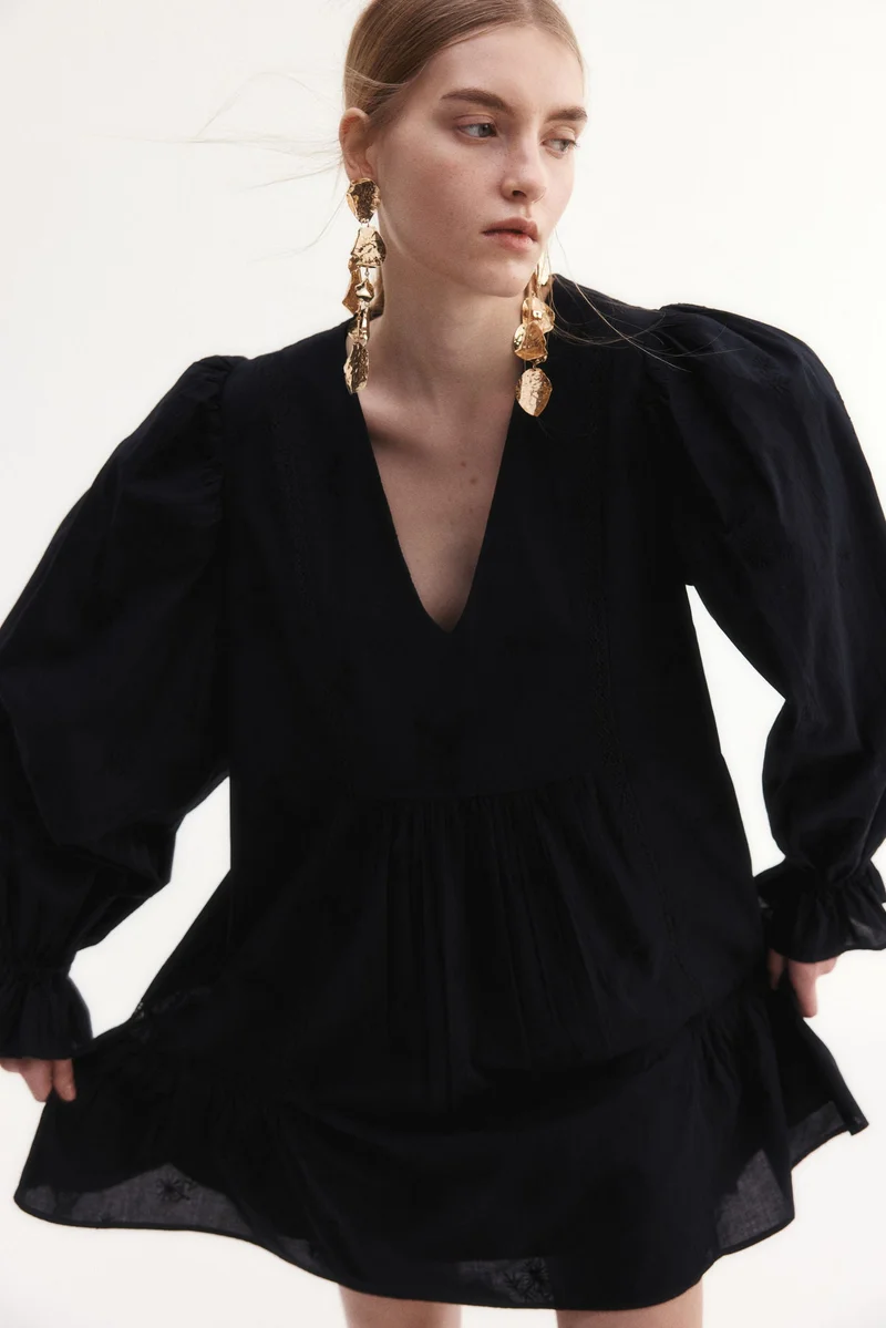 اتش اند ام فستان تونيك من القطن