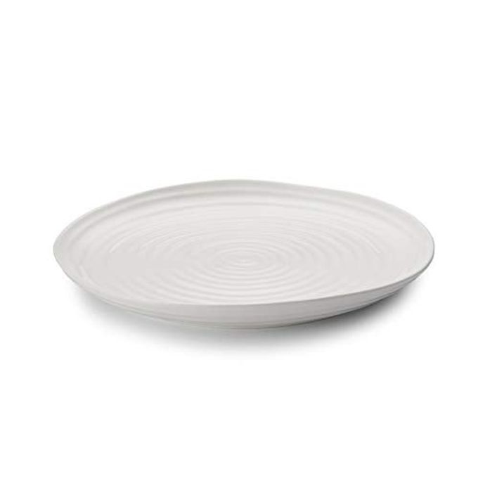 Portmeirion Sophie Conran White Round Platter, 12 Inch Fine Porcelain Serving Dish - Entertaining Plate for Snacks, Sandwiches & Dining - Dishwasher, Oven & Microwave Safe