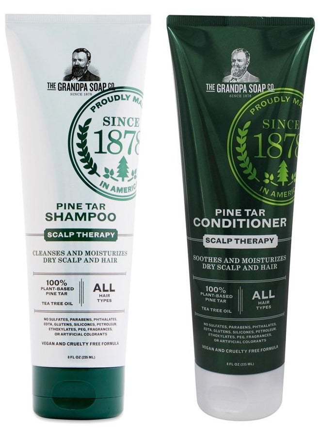 GRANDPA'S Pine Tar Shampoo 8oz and Conditioner 8oz Bundle 