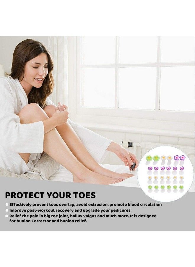 Healifty 24Pcs Silicone Toe Separators Cute Daisy Flower Shaped Toe Spacers Gel Rubber Toe Stretcher Pedicures For Nail Salon Tools Nail Art Accessories  - Image 4