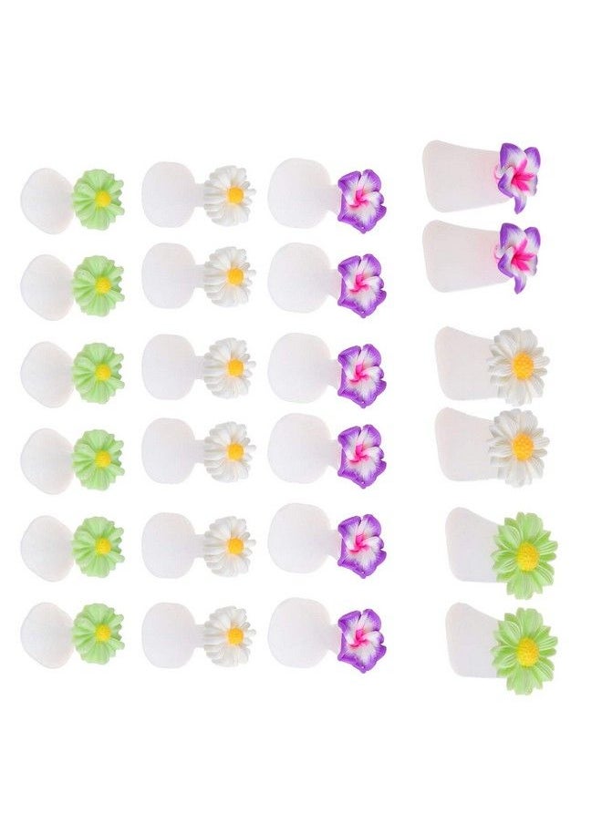 Healifty 24Pcs Silicone Toe Separators Cute Daisy Flower Shaped Toe Spacers Gel Rubber Toe Stretcher Pedicures For Nail Salon Tools Nail Art Accessories  - Image 2