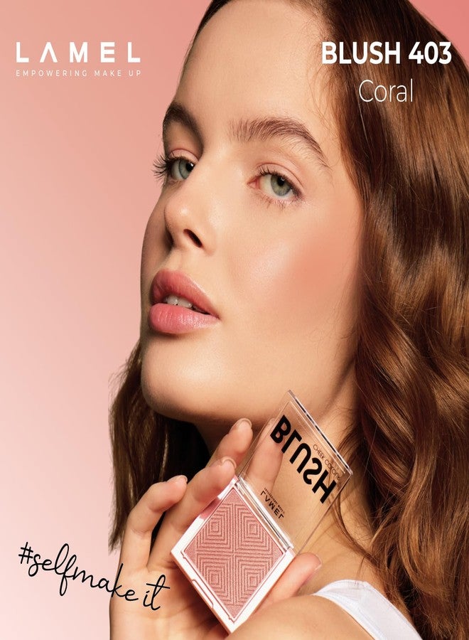 Lamel- Blush cheek colour 402- Rouge|Richly pigmented | Matte finish | Soft, silky texture |Blends easily |Universally flattering shades |3.8gm - Image 2