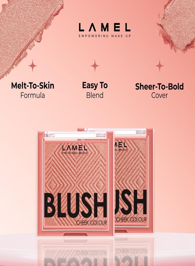 Lamel- Blush cheek colour 402- Rouge|Richly pigmented | Matte finish | Soft, silky texture |Blends easily |Universally flattering shades |3.8gm - Image 3
