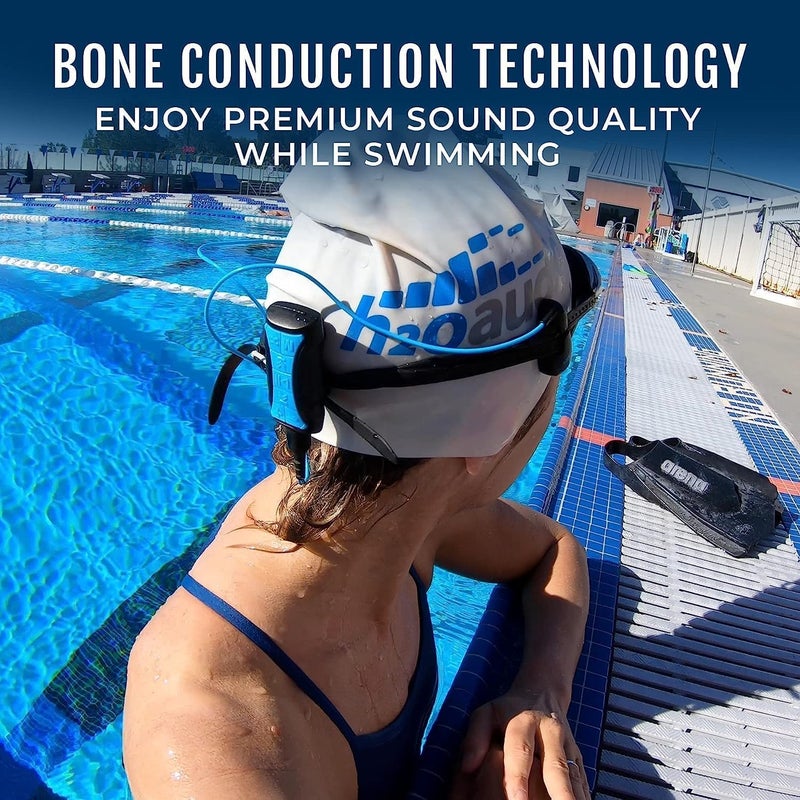 H2O Audio Stream 3 PRO and Surge S+ Earbuds - Underwater Streaming Music Waterproof MP3 Player for Swimming with Bluetooth and Short Cord Underwater Headphones with Superior Sound Quality (Blue) - Image 4