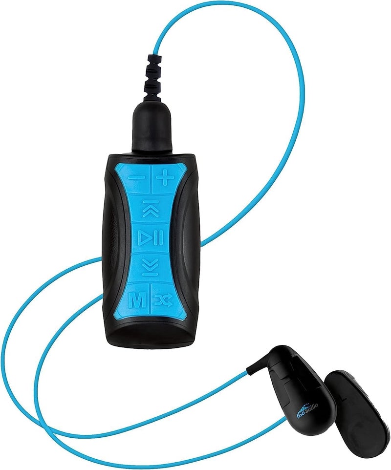 H2O Audio Stream 3 PRO and Surge S+ Earbuds - Underwater Streaming Music Waterproof MP3 Player for Swimming with Bluetooth and Short Cord Underwater Headphones with Superior Sound Quality (Blue) - Image 1