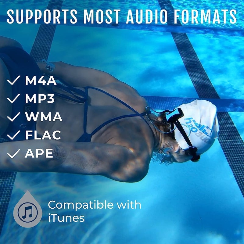 H2O Audio Stream 3 PRO and Surge S+ Earbuds - Underwater Streaming Music Waterproof MP3 Player for Swimming with Bluetooth and Short Cord Underwater Headphones with Superior Sound Quality (Blue) - Image 5