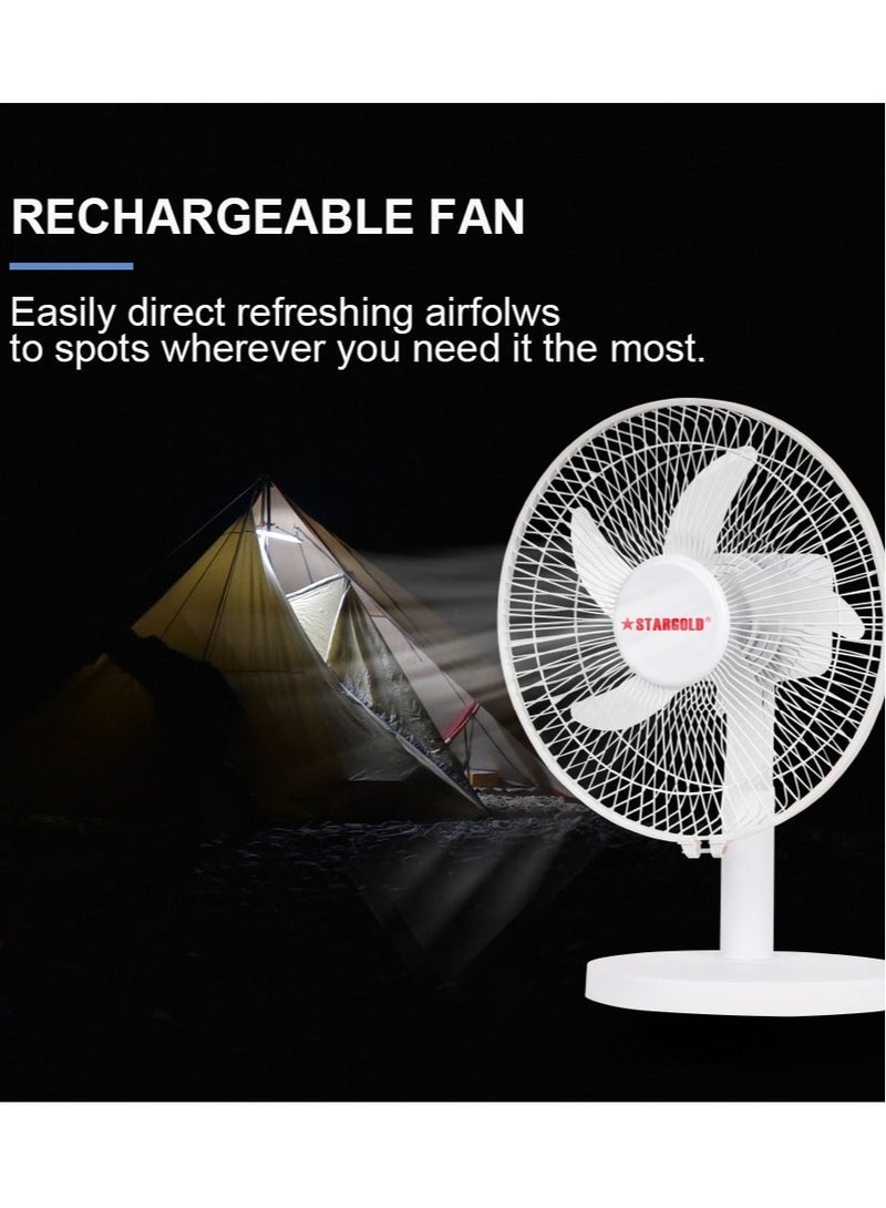 Stargold Portable 10 Inch Small Fan Low Noise 3 Speed Rechargeable Fan 5000mAh Lithium Battery  - Image 3