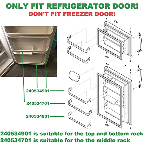 Feikeer Upgraded 240534901 x2 & 240534701 x1 Refrigerator Door shelf retainer bar Compatible with frigidaire kenmore Rack Bar Rail, Replace PS734936 AP3214631 948952 AP3214630 PS734935 948954 AH734935 - Image 2