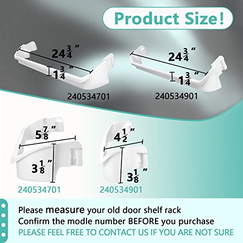 Feikeer Upgraded 240534901 x2 & 240534701 x1 Refrigerator Door shelf retainer bar Compatible with frigidaire kenmore Rack Bar Rail, Replace PS734936 AP3214631 948952 AP3214630 PS734935 948954 AH734935 - Image 4