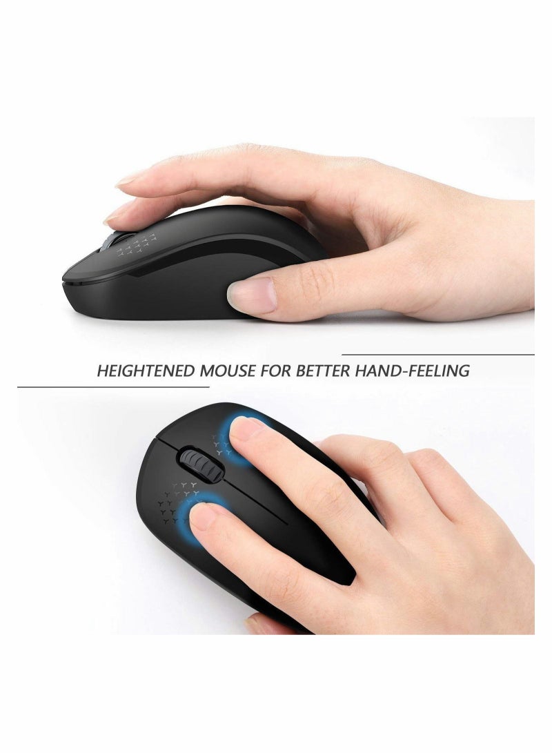 Captaintech Wireless Mouse - 2.4G Cordless Mice with USB Nano Receiver Computer Mouse with Noiseless Click for Laptop, PC, Tablet, Computer, and Mac - Black - Image 3