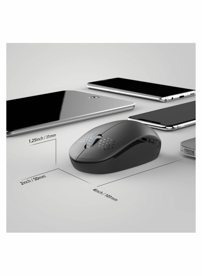 Captaintech Wireless Mouse - 2.4G Cordless Mice with USB Nano Receiver Computer Mouse with Noiseless Click for Laptop, PC, Tablet, Computer, and Mac - Black - Image 5