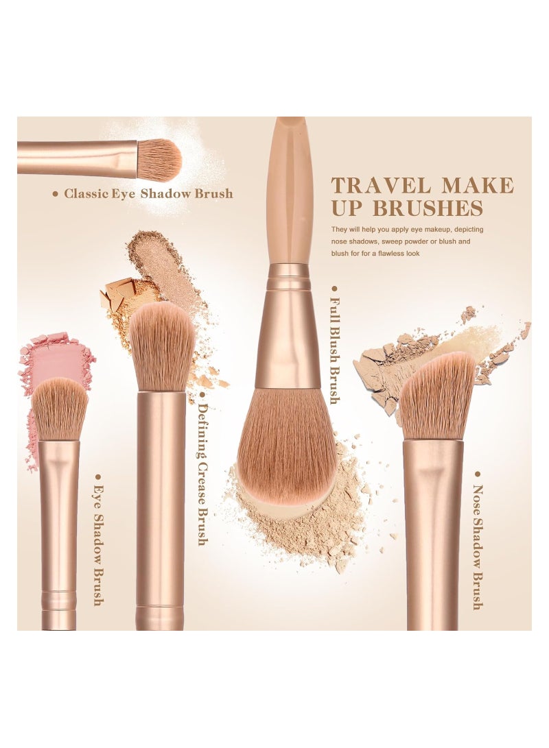 عام مجموعة فرش مكياج للسفر، فرش مكياج بحجم السفر، مجموعة فرش مكياج صغيرة للسفر، حقيبة سفر لفرش الماكياج، مجموعة فرش مكياج صغيرة للسفر، مجموعة فرش مكياج للسفر - Image 4