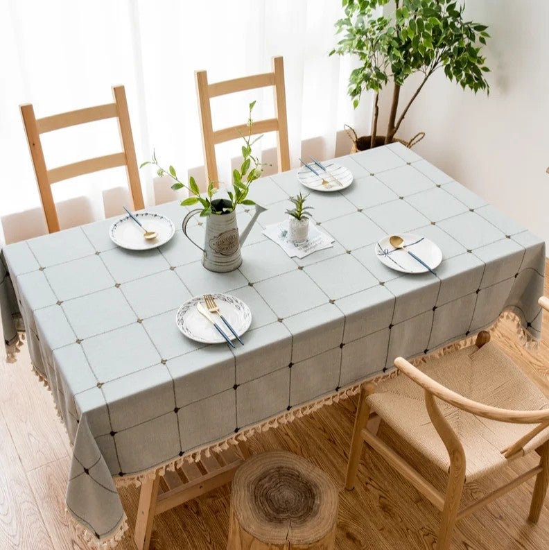 Y&D Nordic Style Tablecloth – 60% Cotton, 5% Linen, 25% Polyester Blend Printed Table Runner for Dining Table & Coffee Table, Christmas Holiday Decor - Image 1